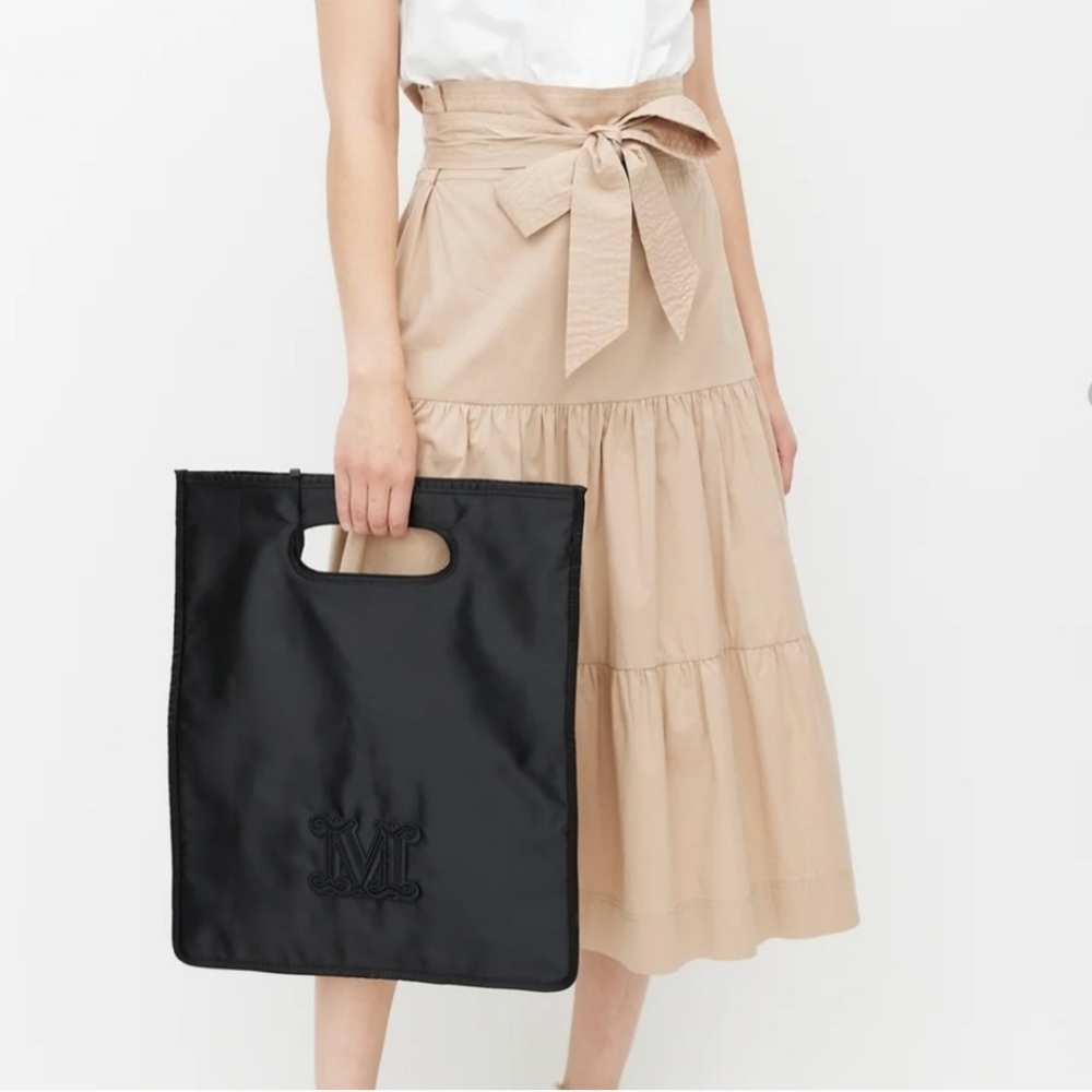 Max Mara  satin silk logo hand bag